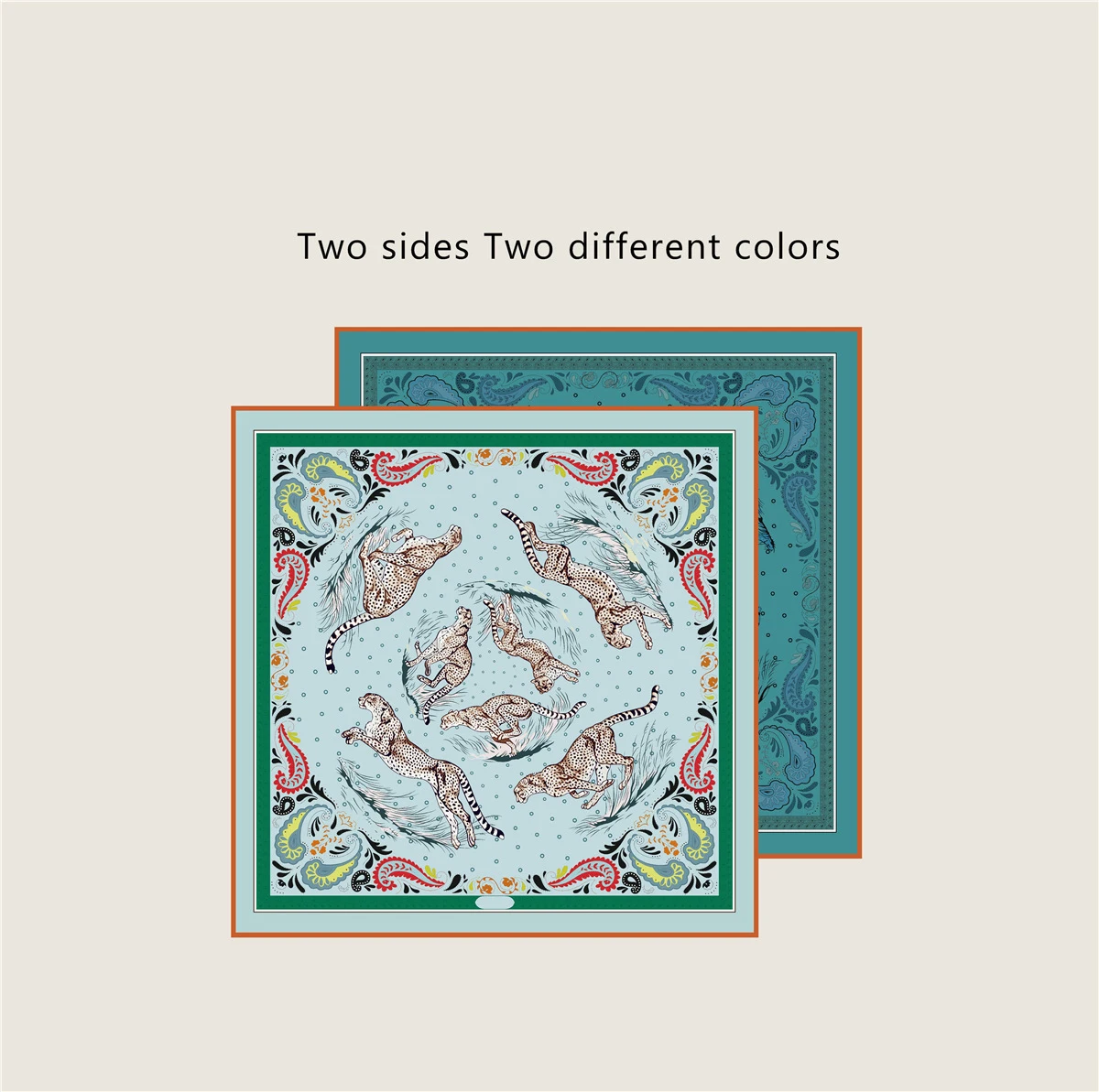 Luxury Double Sided Twill Silk Scarf Women Square Scarves Bandanas 90cm Women's Spring Head Scarves Hair Bag Accessories Gift