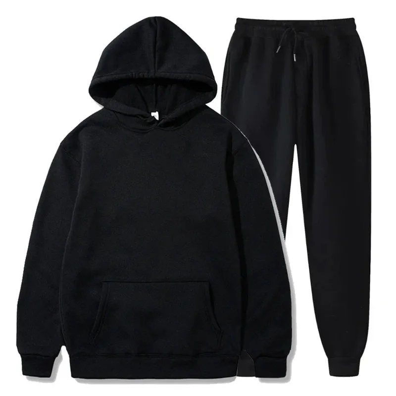 Sweat à capuche en polaire de base et pantalons de survêtement Ensemble hommes survêtement ensemble en gros survêtement vêtements de sport survêtements unisexe Ensemble Jogging Homme