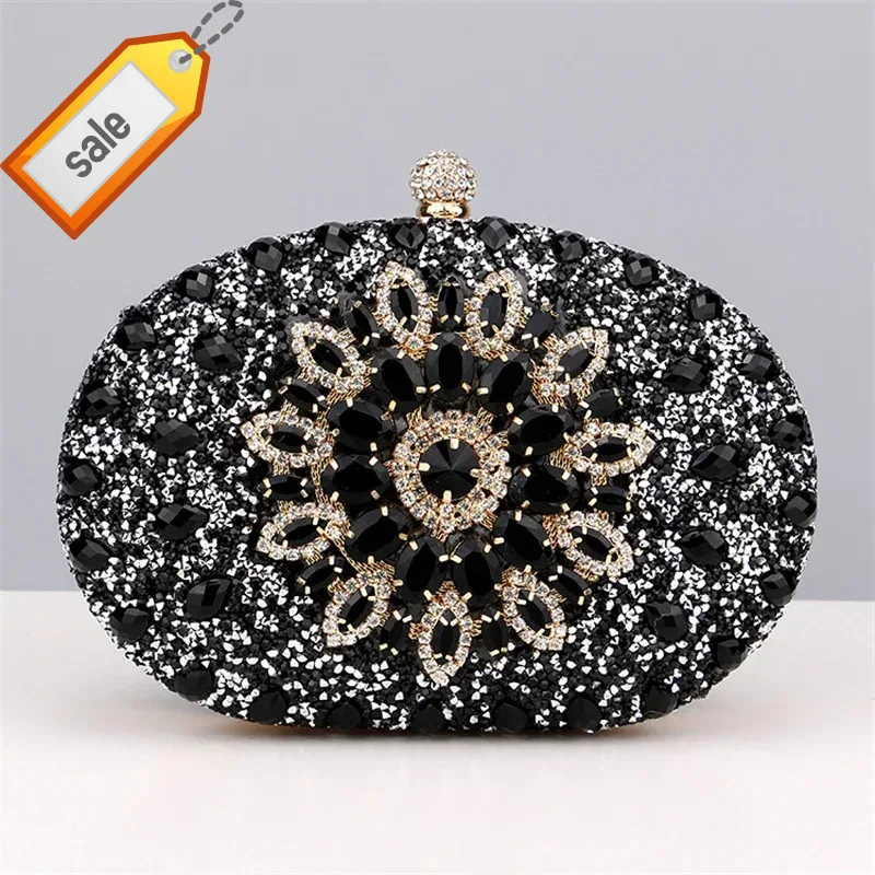 

Highend Diamond Crystal Women Make Up Cosmetic Evening Shoulder Messenger Clutch Bag Purse Handbag Golden Silvery Red Pink Black