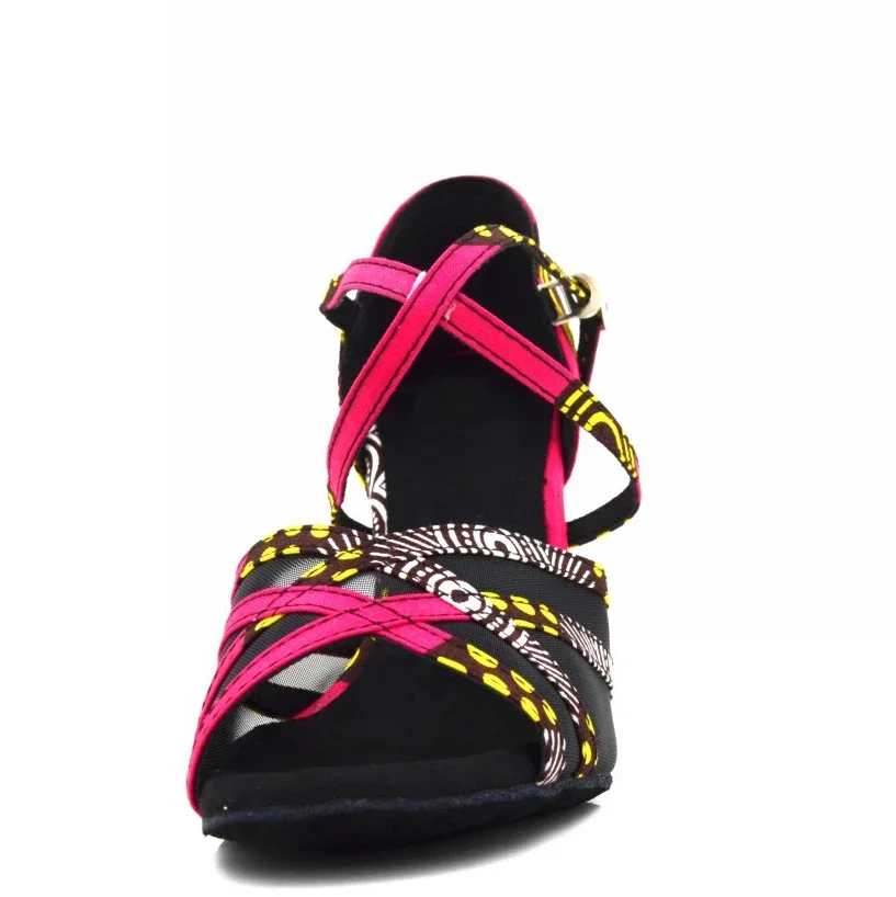 2018 DIY evkoodance Professional Dancing Shoes Red African female Latin Salsa Ballroom Dance Shoes For Women and girls Evkoo-491