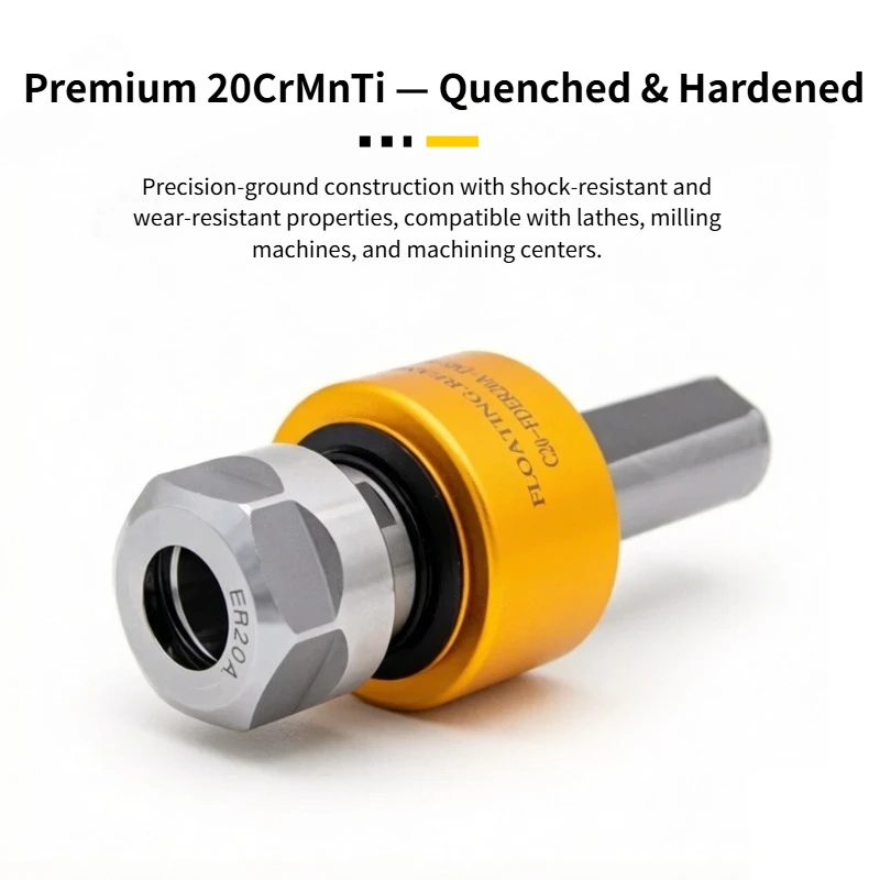 Floating Reamer Holder C10/C12/C16/C20/C25/C32 with ER25/ER32, 360° Auto-Centering Floating Tool Holder