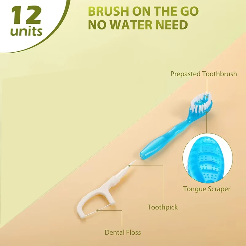 Exploded Bead Toothbrush Disposable Adult Cleaning Toothbrush Portable Travel Toothbrush With Dental Floss Toothpick
