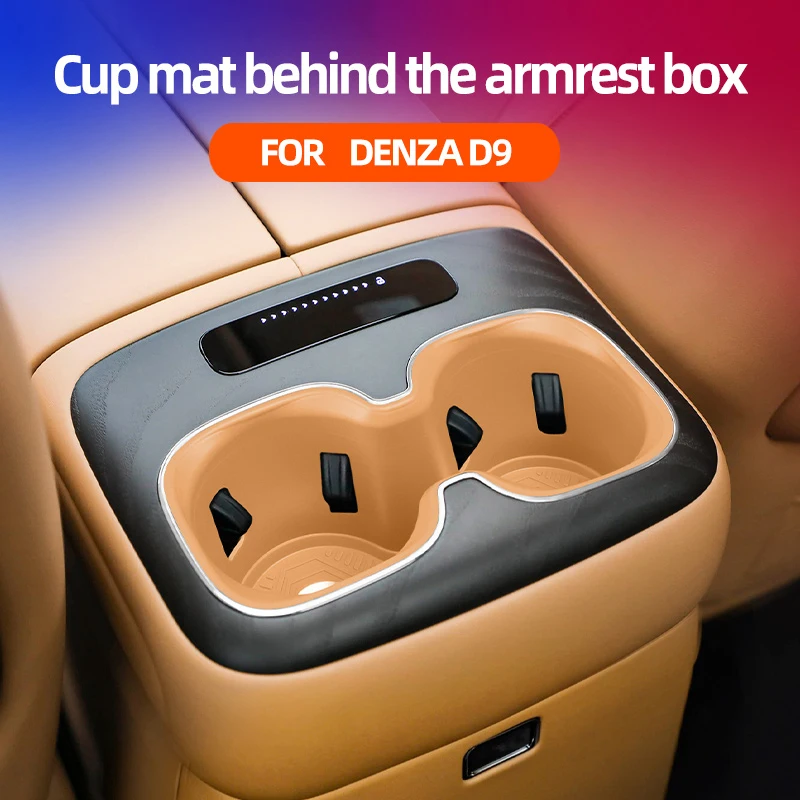 Car Center Console Armrest Box Back Silicone Water Cup Cover Anti Slip Waterproof Protection Pad For DENZA D9 2026 Parts