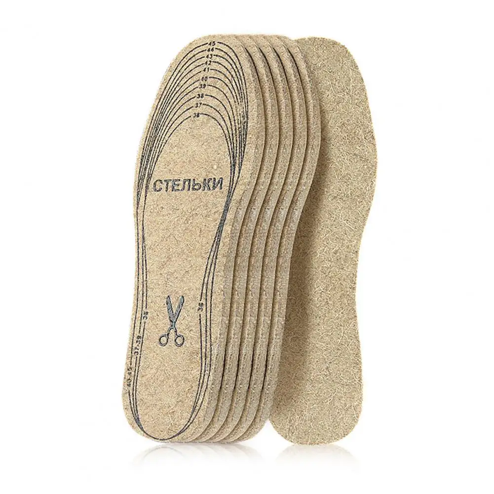 

Cut-to-fit Insole Warm Shoe Inserts Winter Warm Wool Felt Insoles for Men Women Cushion Shock Absorbing Shoe Inserts for Foot