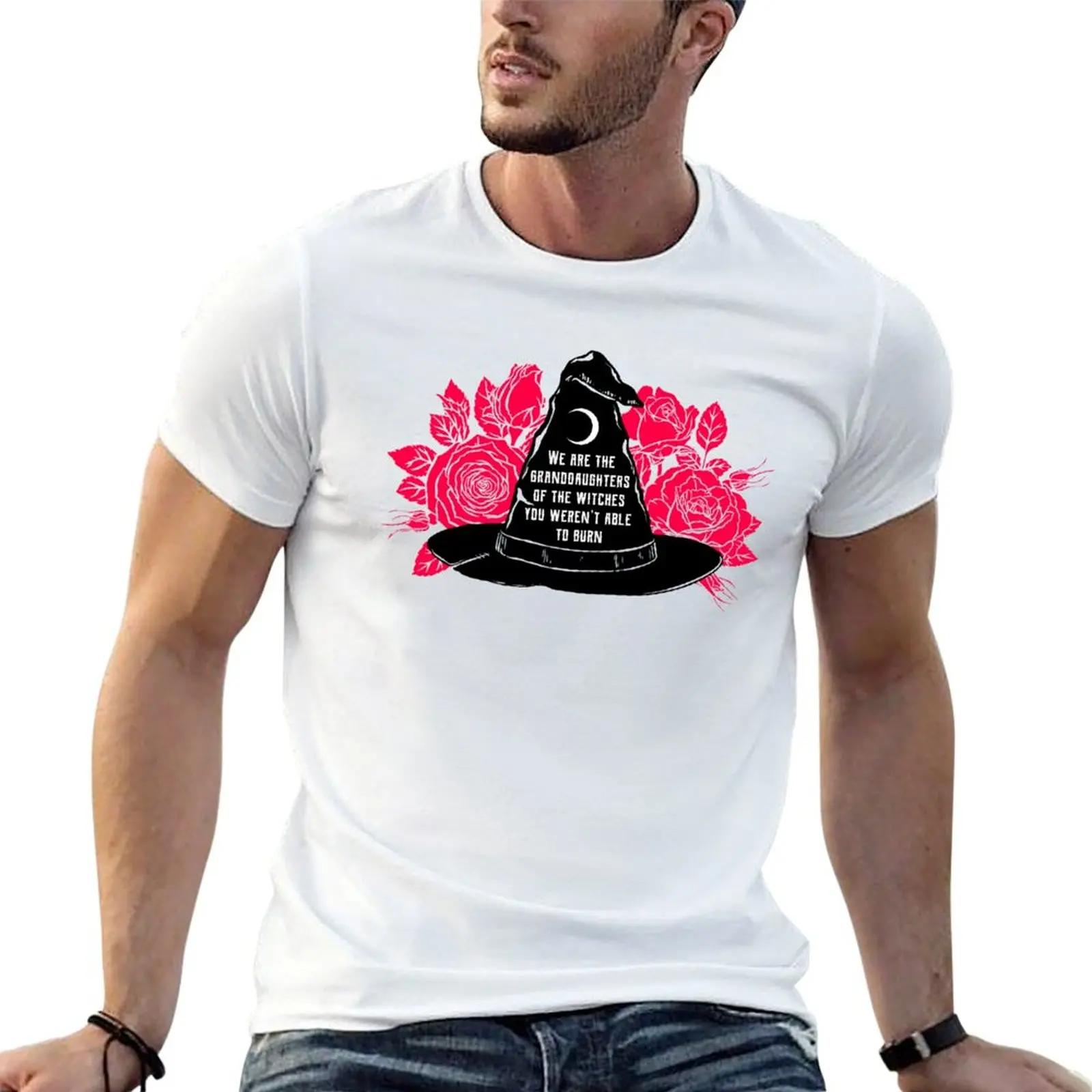 Camiseta de manga corta de estilo casual, con estampado de "We Are The Granddaughters Of The Witches You Werent Able To Burn"