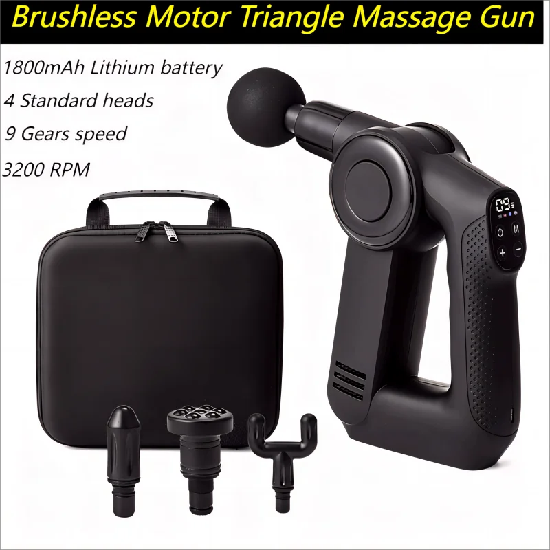 

12 Heads 6 Gears 4 Modes Professinal Bally Total Fitness Massage Gun Small Golden Triangle Long Standby Bobbito Massage Gun