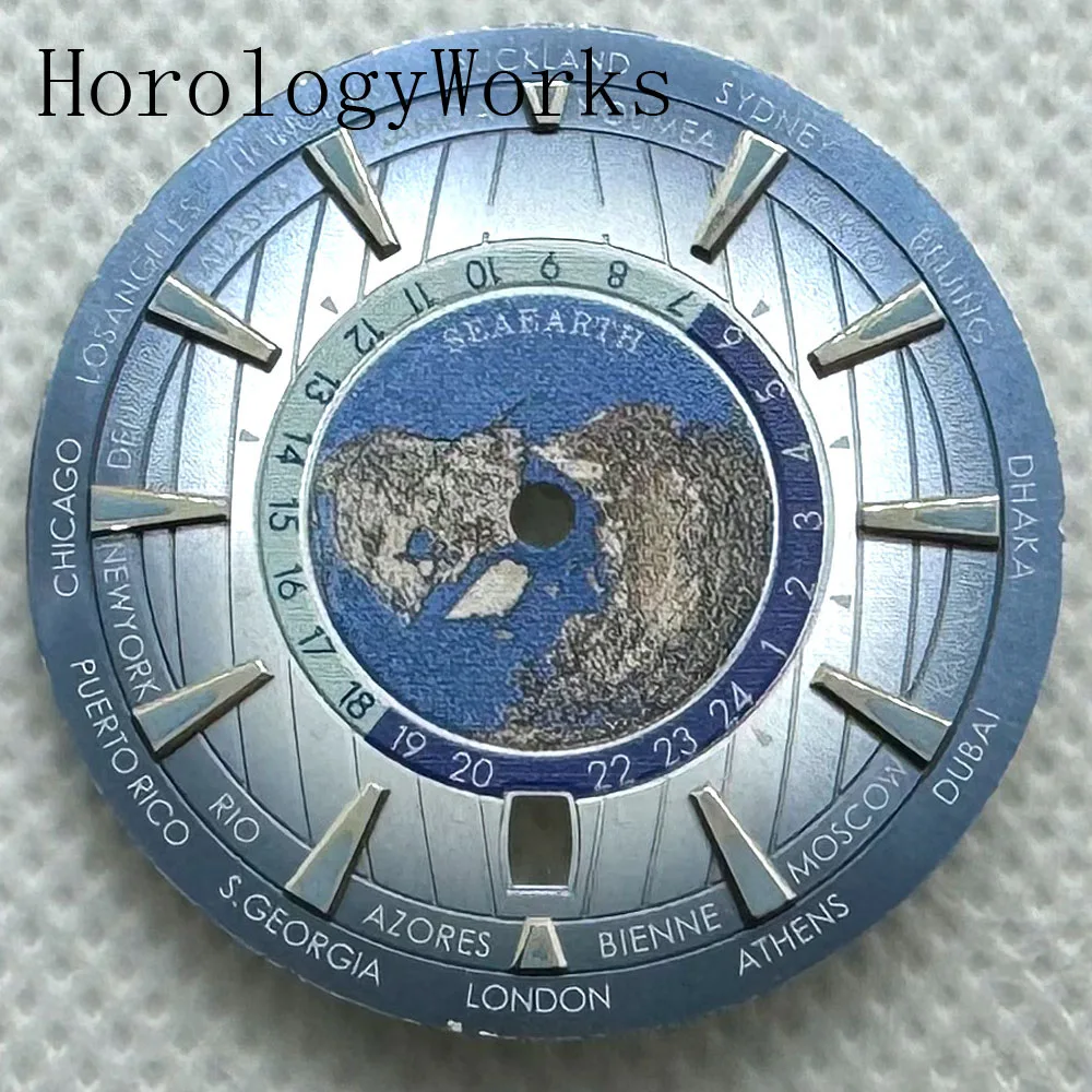 34mm Sterile Dial 6 O'clock Calendar Window Fit NH35/NH36 Movement Green Black Blue