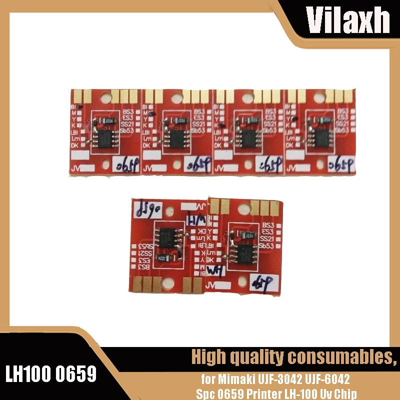 Vilaxh LH100 0659 Permanent Chip for Mimaki UJF-3042 UJF-6042 Spc 0659 Printer LH-100 Uv Chip BK C M Y White White