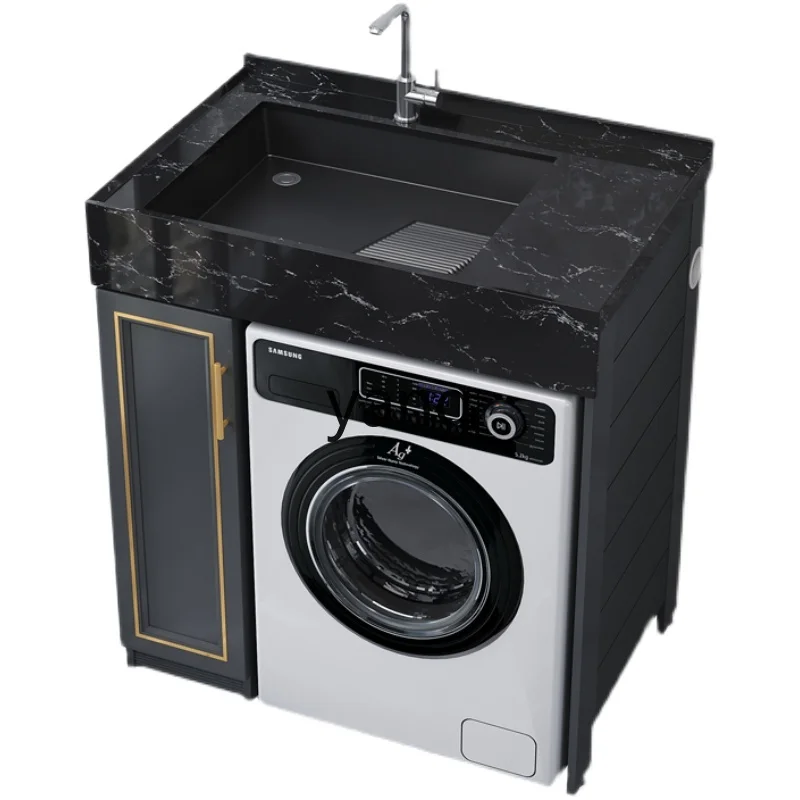 

CX marble countertop small apartment washing machine integrated cabinet machine upper basin combined wash basin