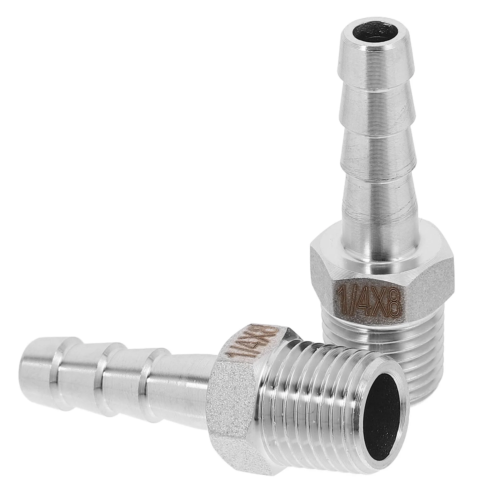 2 Pcs Stainless Steel 8mm Hose Barb 1 4 NPT External Thread Home Brewing Pipe Fittings Leak Proof Easy Install Disassemble High