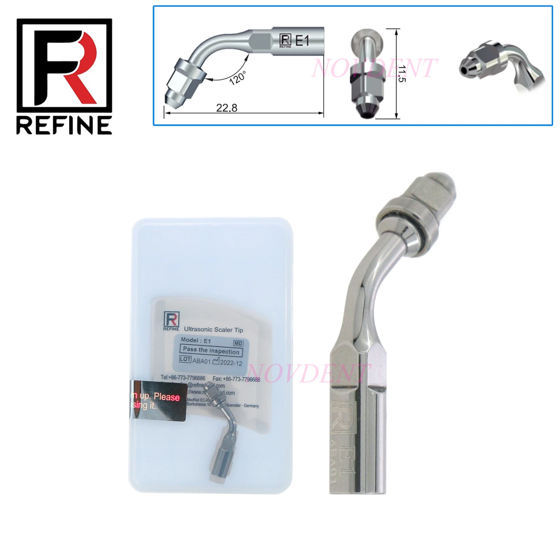

REFINE Endodontics Tip E1 Periodontal Root Canal Treatment Fit REFINE EMS Woodpecker UDS