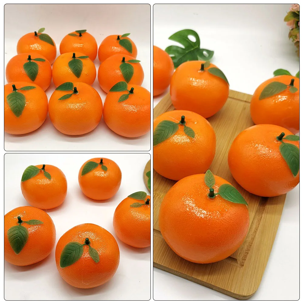  4 Pcs Photo Fruit Ornaments Oranges Artificial Plastic and Foam Fashion Desktop Adornment