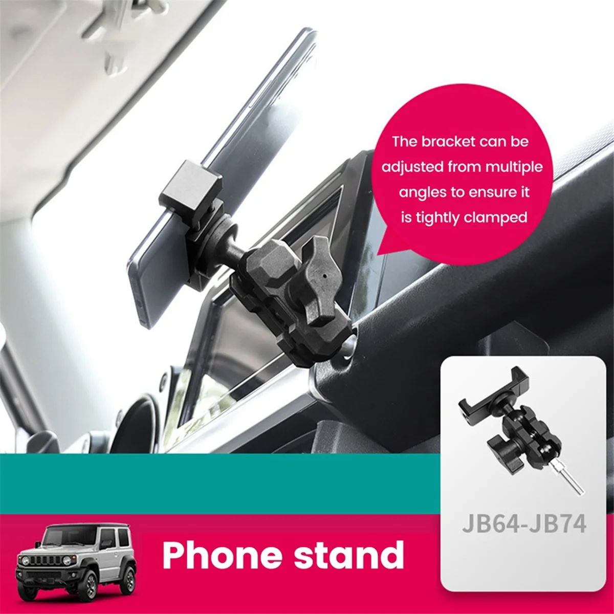 Car Multi-Functional Bracket for Suzuki Jimny JB74 2019-2023 Mobile Phone Holder