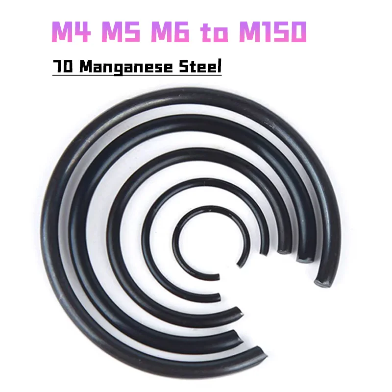 M4 M5 M6 M7 M8 M9 M10~M150 GB895.1 Round Wire Snap Rings For Hole Steel Wire Ring For Hole Stop Ring Circlips 70 Manganese Steel