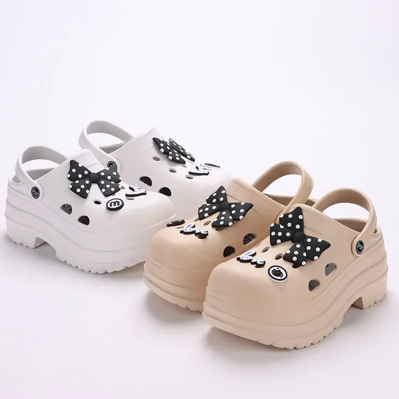 Eva Chunky Plateau-Sandalen für Damen 2024 Sommer Dickbodige Clogs Pantoffeln mit Geschlossener Zehenpartie Rutschfeste Strand- und Gartenschuhe – Detail 11