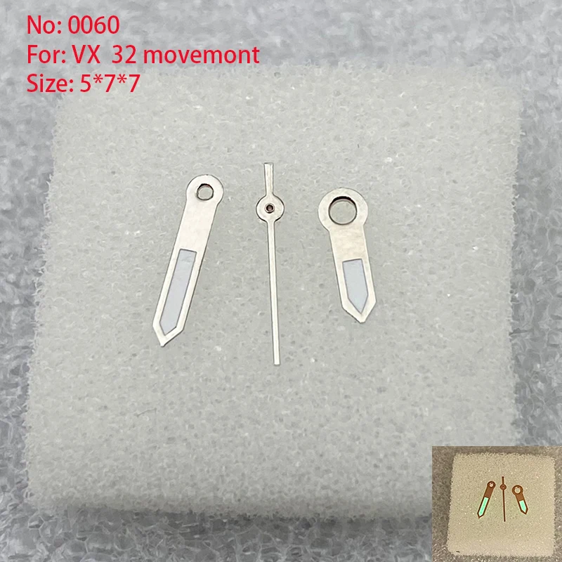 Watch Accessories Watch Hands 3 Hands Ladies Fits VX32 Movement Watch Repair Parts Dimensions 5.0 mm x 7.0 mm x 7.0mm/NO.060