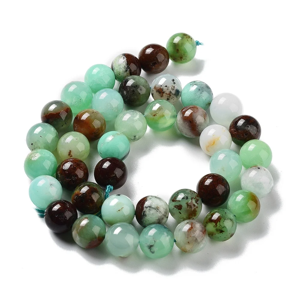 PandaHall 1 Strang Natürlicher Chrysopras Runde Perlen Strang Klasse AB 6mm 8mm 10mm für Halskette Armband Schmuckherstellung – Detail 3