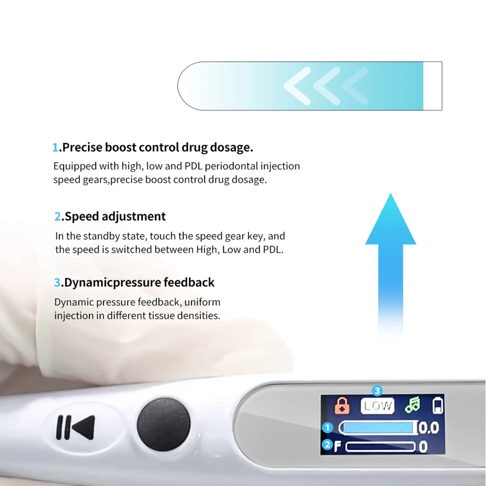 Iniettore per anestesia dentale intelligente senza fili Display LCD Siringa per anestesia locale orale Penna indolore Dispositivo per tubo di iniezione per dentista