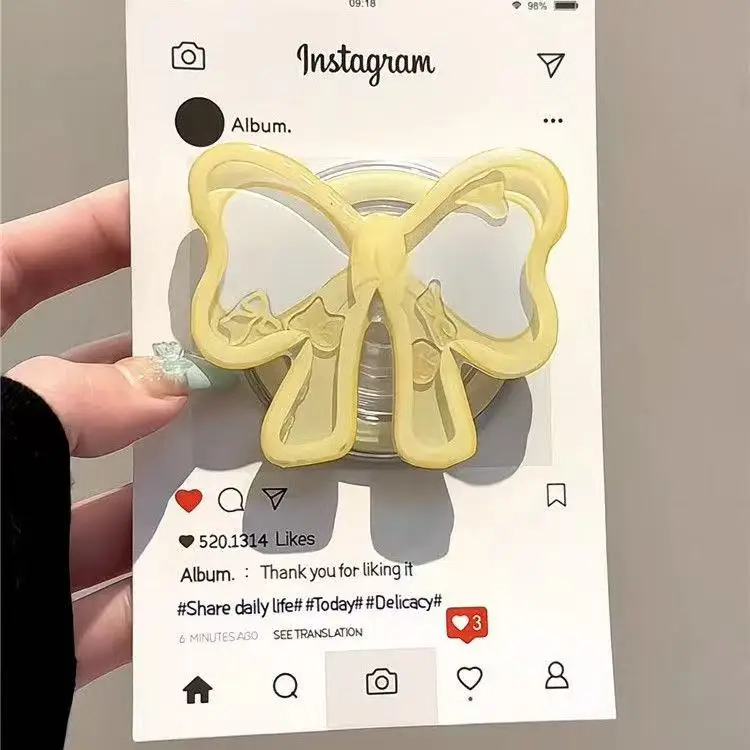 

Желтый галстук-бабочка Shake Cartoon для телефона Magsafe, магнитная подставка Griptok для iPhone, забавный складной чехол для беспроводной зарядки, держатель