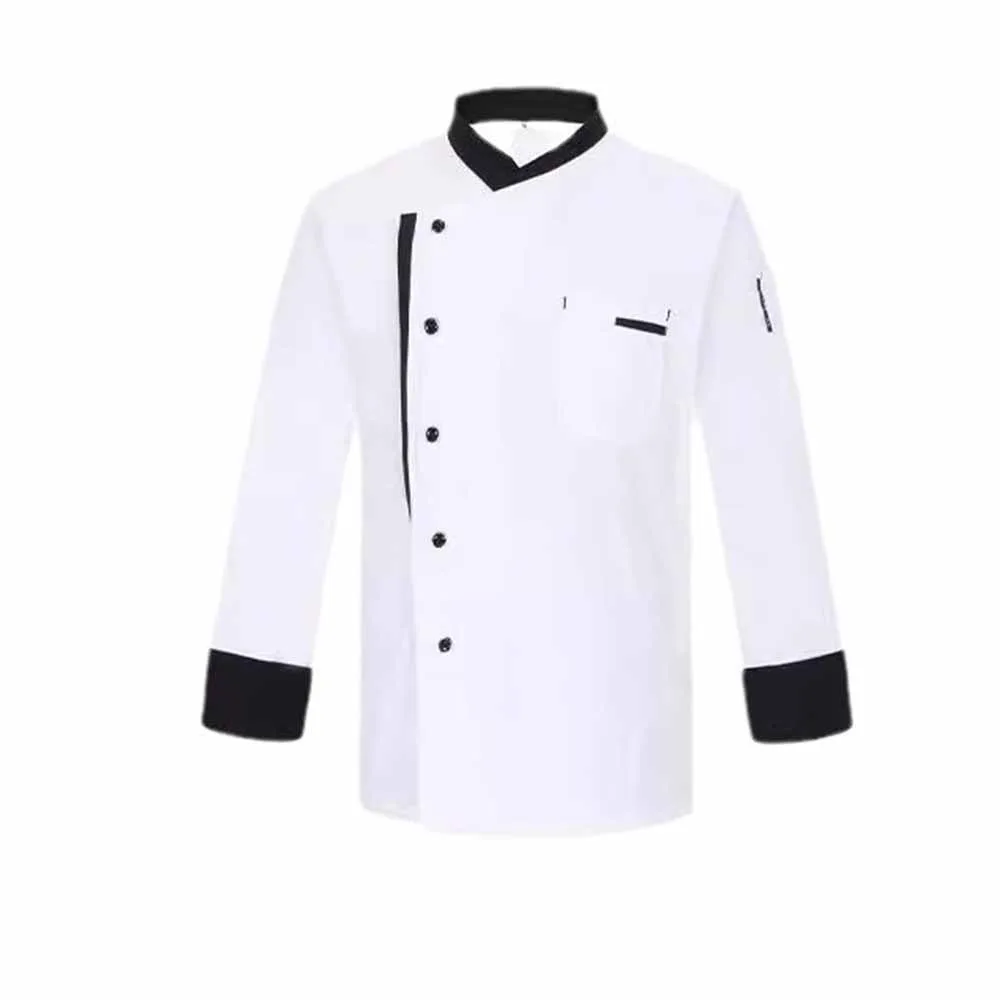 Uniforme de chef de manga longa respirável engrossado jaqueta estilo ocidental preto/branco/vermelho roupas de trabalho de cozinha padaria cozinhar