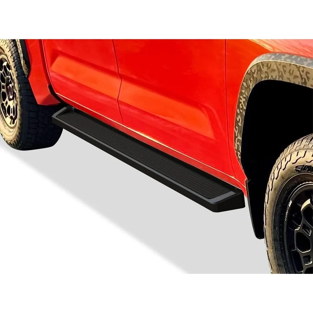 نمط لوحات الجري السوداء المتوافقة مع Toyota Tundra 2022-2025 CrewMax (قضبان جانبية للخطوات الجانبية)