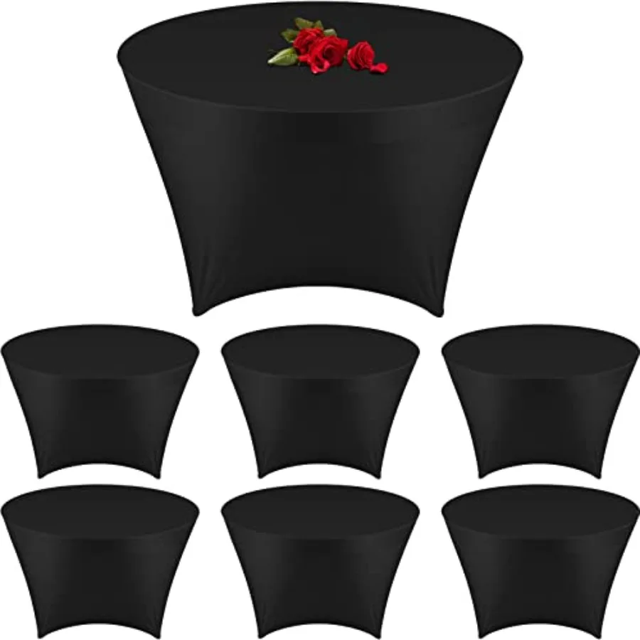 

5 Feet Round Stretch Tablecloth Machine Washable 0 Inch Spandex Tablecloth Elastic Fitted Round Table Cover for Wedding Recepti