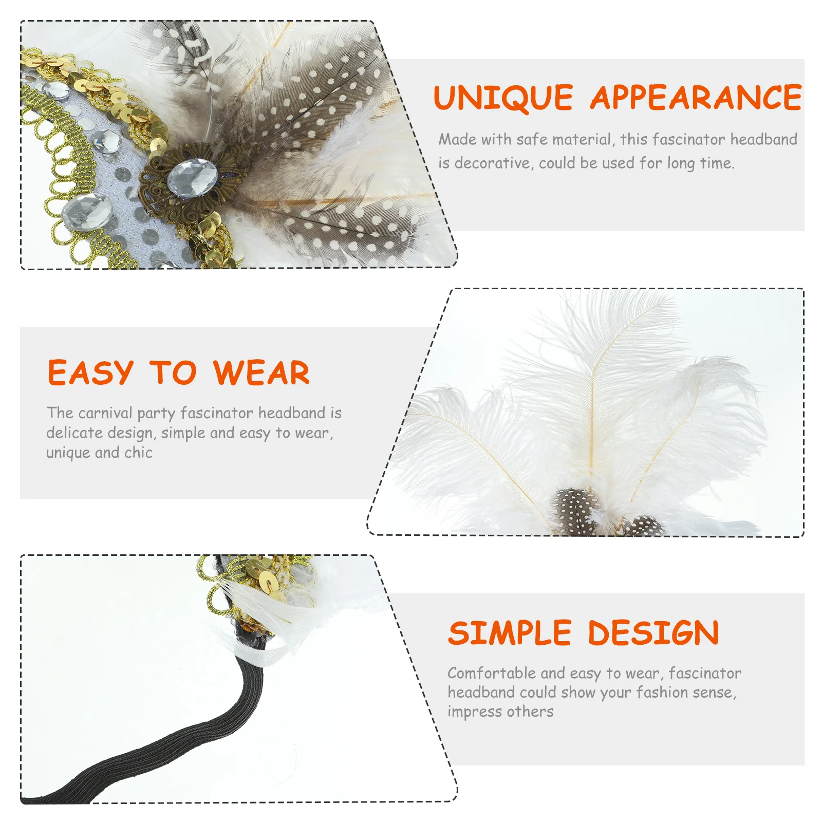 

Elegant Headpiece Fascinator Headband for Women Lightweight Comfortable Party Carnival Wedding Stage Performance Hair
