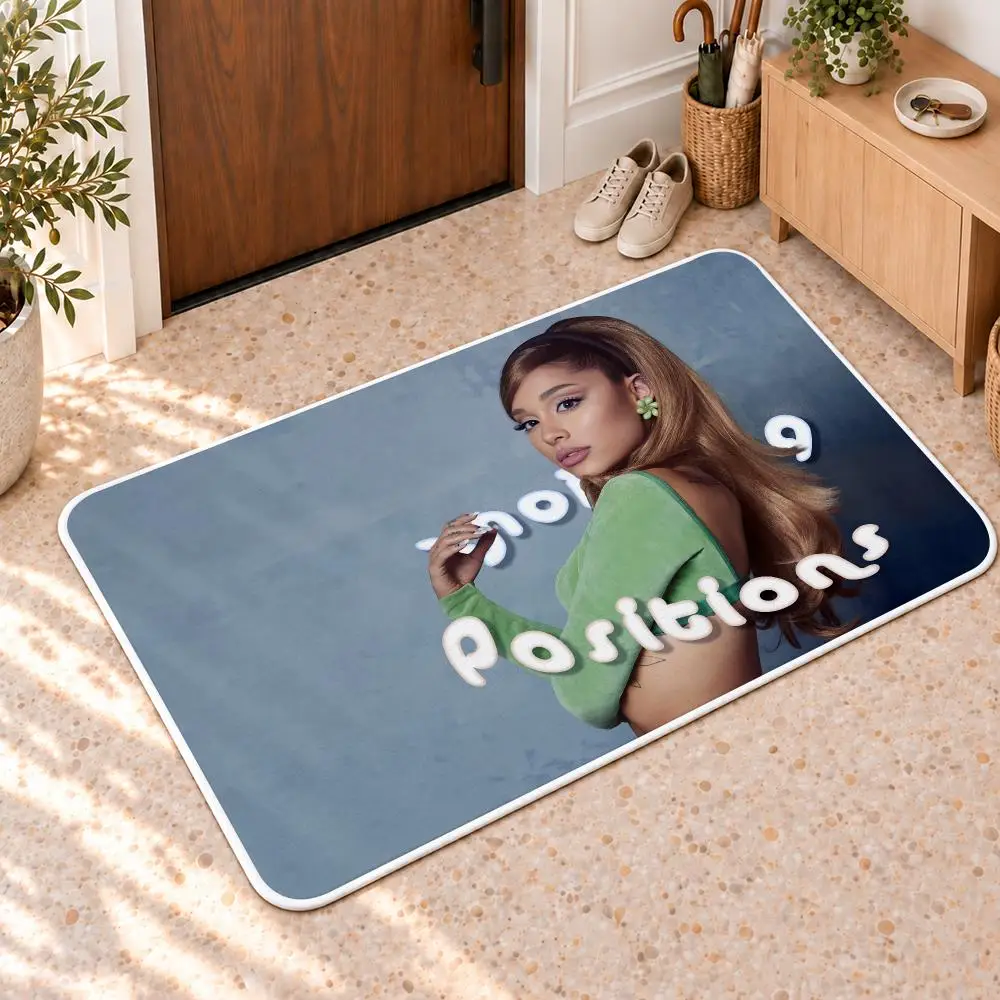 A-Ariana Grande Pop Singer Floor Mat Flannel Rug Soft Non Slip Door Mat For Bathroom Bedroom Kitchen Living Room Home Decor