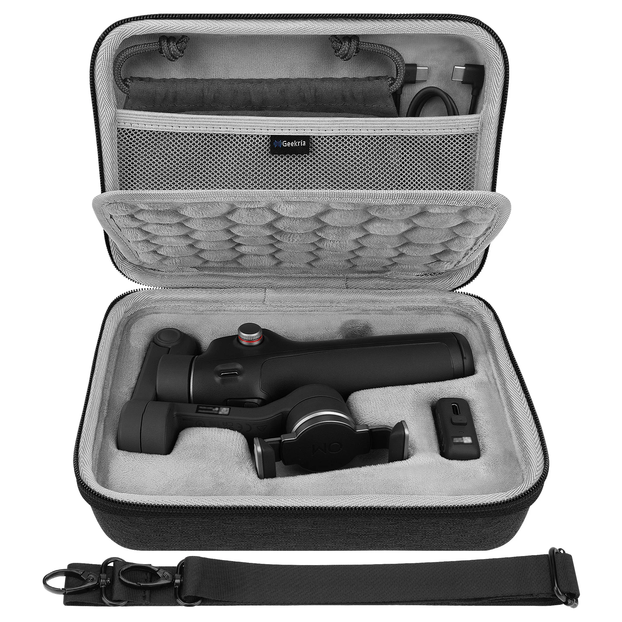 

Дорожный чехол Geekria Hard Shell, совместимый с стабилизатором карданного подвеса DJI Osmo Mobile 7P/7 (темно-серый)
