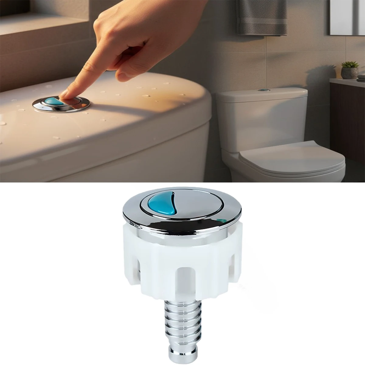 Accesorios de Repuesto para Botón de Descarga de Inodoro, Fácil Instalación, Botón de Presión para Inodoro, Actualización de Cisterna de Baño Moderno, WC Universal