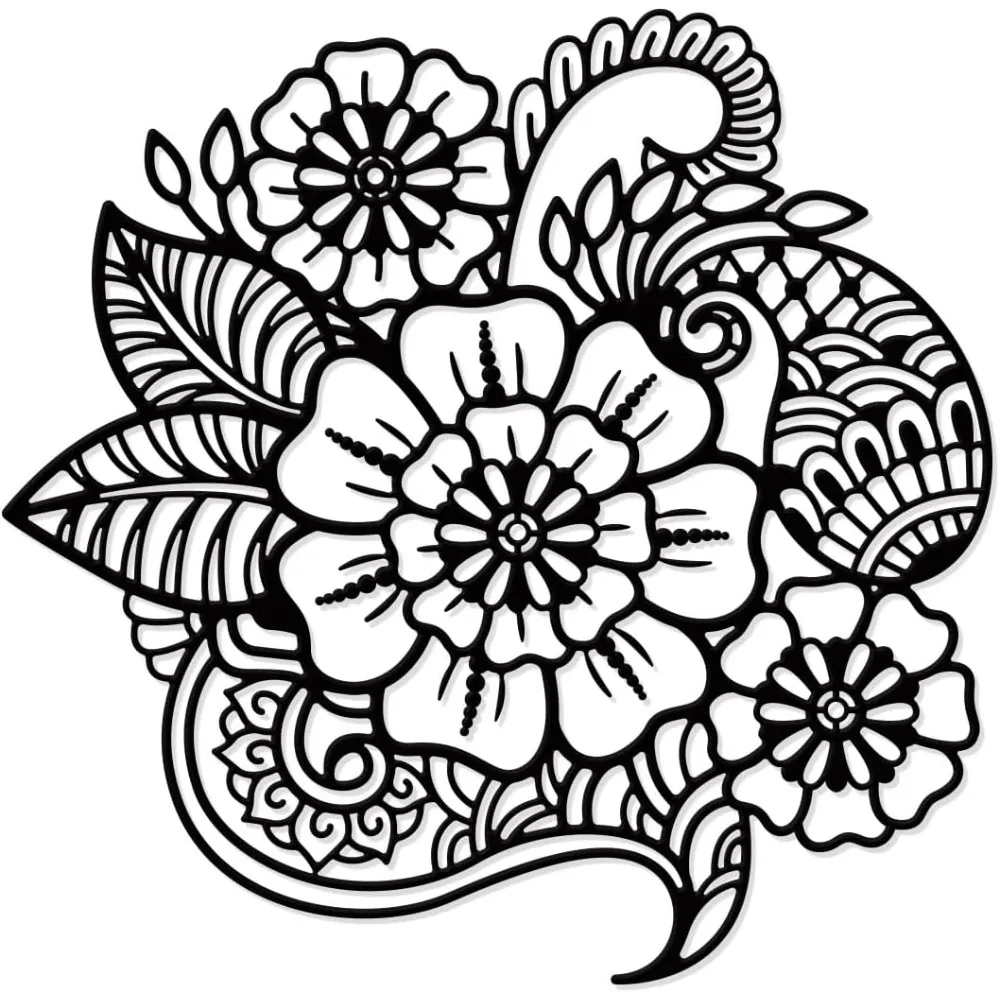 

Вихрь Мандела Узор Металлический Настенный Художественный Декор Матовый Стиль Настенный Декор Силуэт Настенное Искусство для Гостиной Спальни Стены