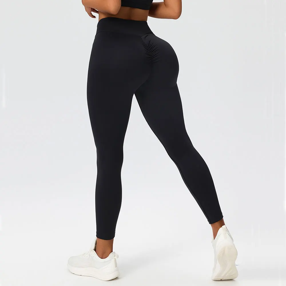 Legginsy fitness Kobiety Sport Wysoka talia Elastyczne Solidne Legginsy do jogi Siłownia Jogging Szybkoschnące Push Up Slim Spodnie Scrunch Butt