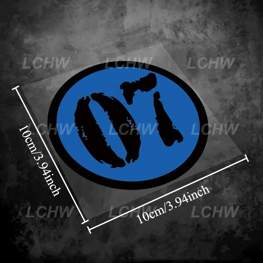 1Pc Vintage Grunge Blue-Black Circle Racing Number Waterproof Vinyl Sticker for Motorcycle Tank,Car Helmet,Track Bike Decor