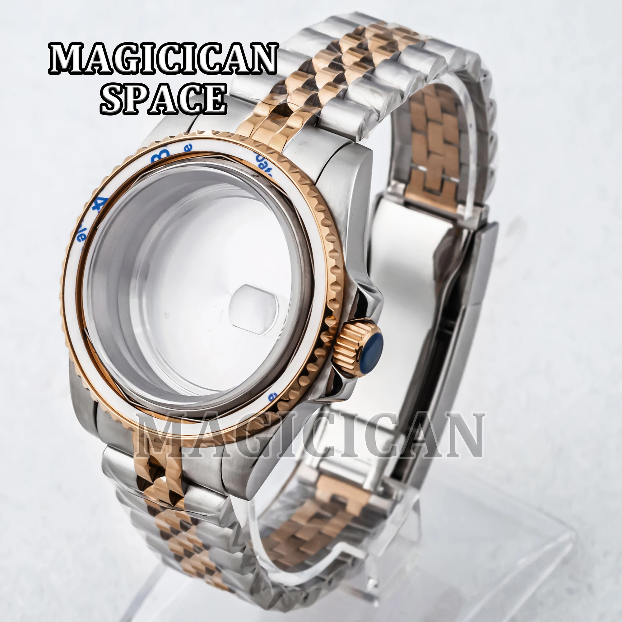 40mm NH35 Watch Case New Jubilee Bracelet Sapphire Glass Stainless Steel for NH34/NH35/NH36 Movement 28.5mm Dial SUB GMT Case