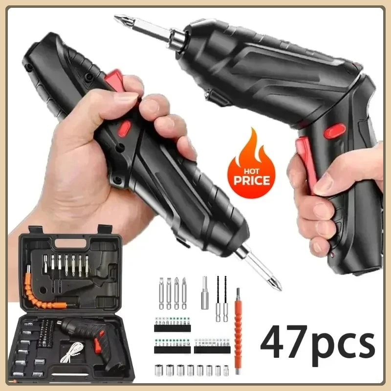 

2026 New Upgrades Screwdriver Kit Rechargeable Lithium Battery Cordless Electric Screwdriver Drill Kit Folding Home Power Tools