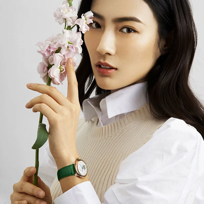 Seagull Ladies Automatic Mechanical Watch Fashion Skeleton Diamond Women Luxury Lucky Watch Four Leaves Clover Wristwatch 6150L