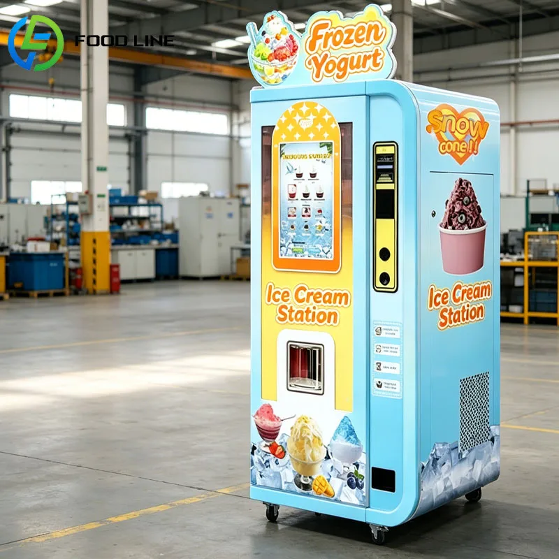 Commercial Frozen Fruit Smoothie Machine Vending Smoothie Maker Slush Machine Smart Touch Screen LED for Public Areas Customized