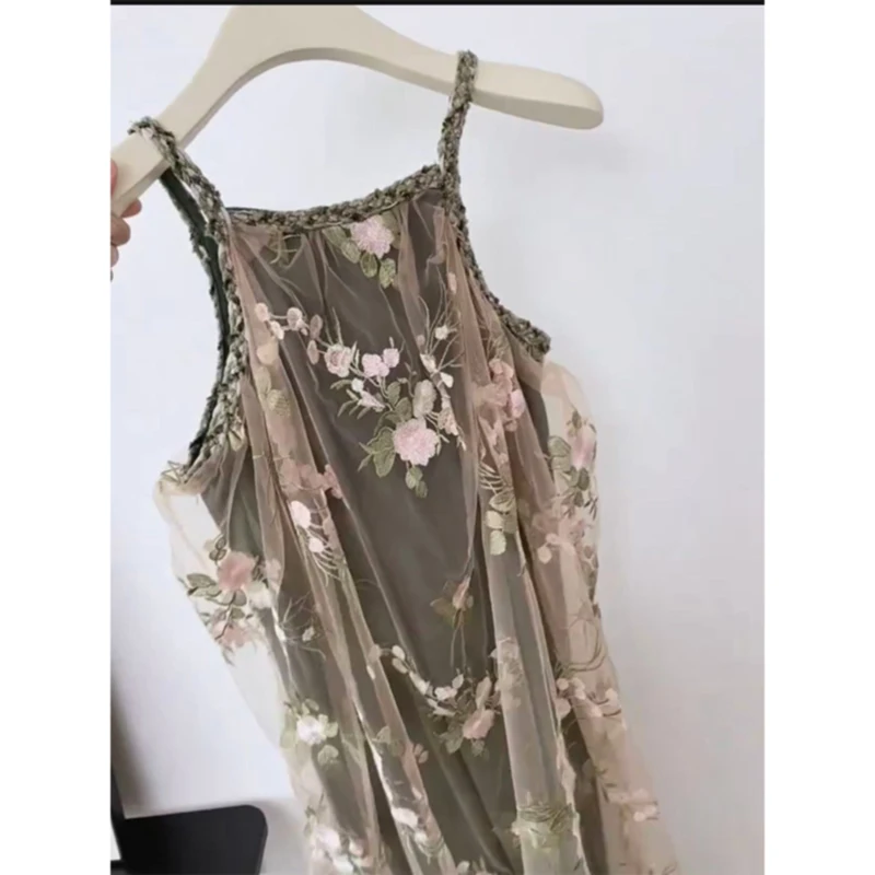 Plus Size Rose Bloemen Afslanken Dr Casual Dames Faion Design Zomer Midi Rok A-lijn Sve Ins Sle Mid Lange Dr