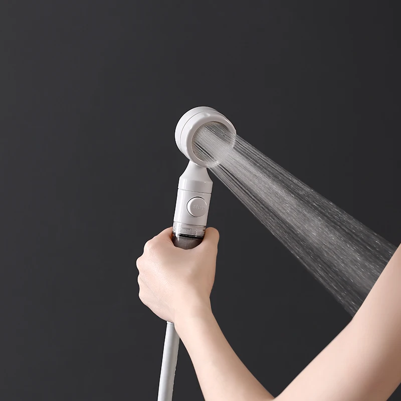 Pressurized Filter Shower Head Water Purifying and Antibacterial Nozzle Portable Shower Head for Traveling Business Trips Hotel