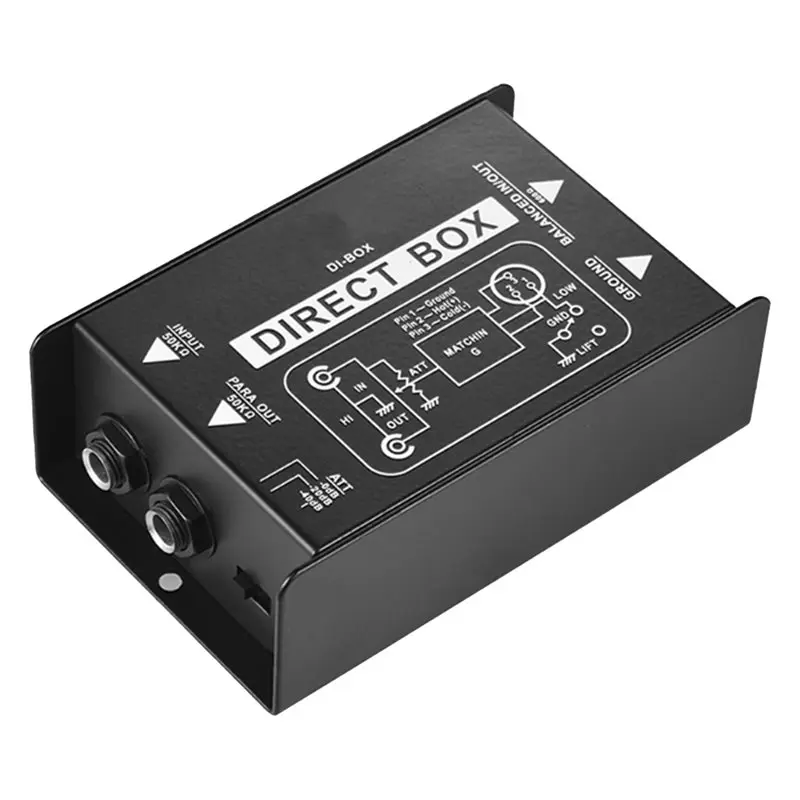 T24C 4X Passive Direct Box Single Channel Passive DI-Box Direct Injection Box Balanced & Unbalance Signal Audio Isolator