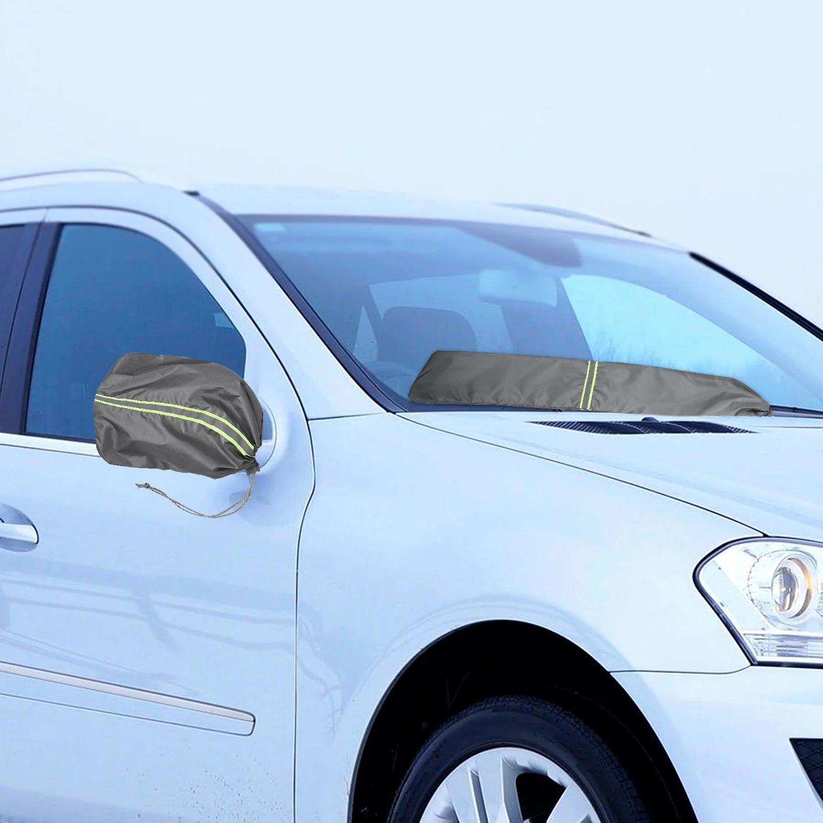 

4pcs Car Wiper Cover Waterproof Snowproof Windshield Accessories Grey Winter Protection Durable Material Easy Installation Wide