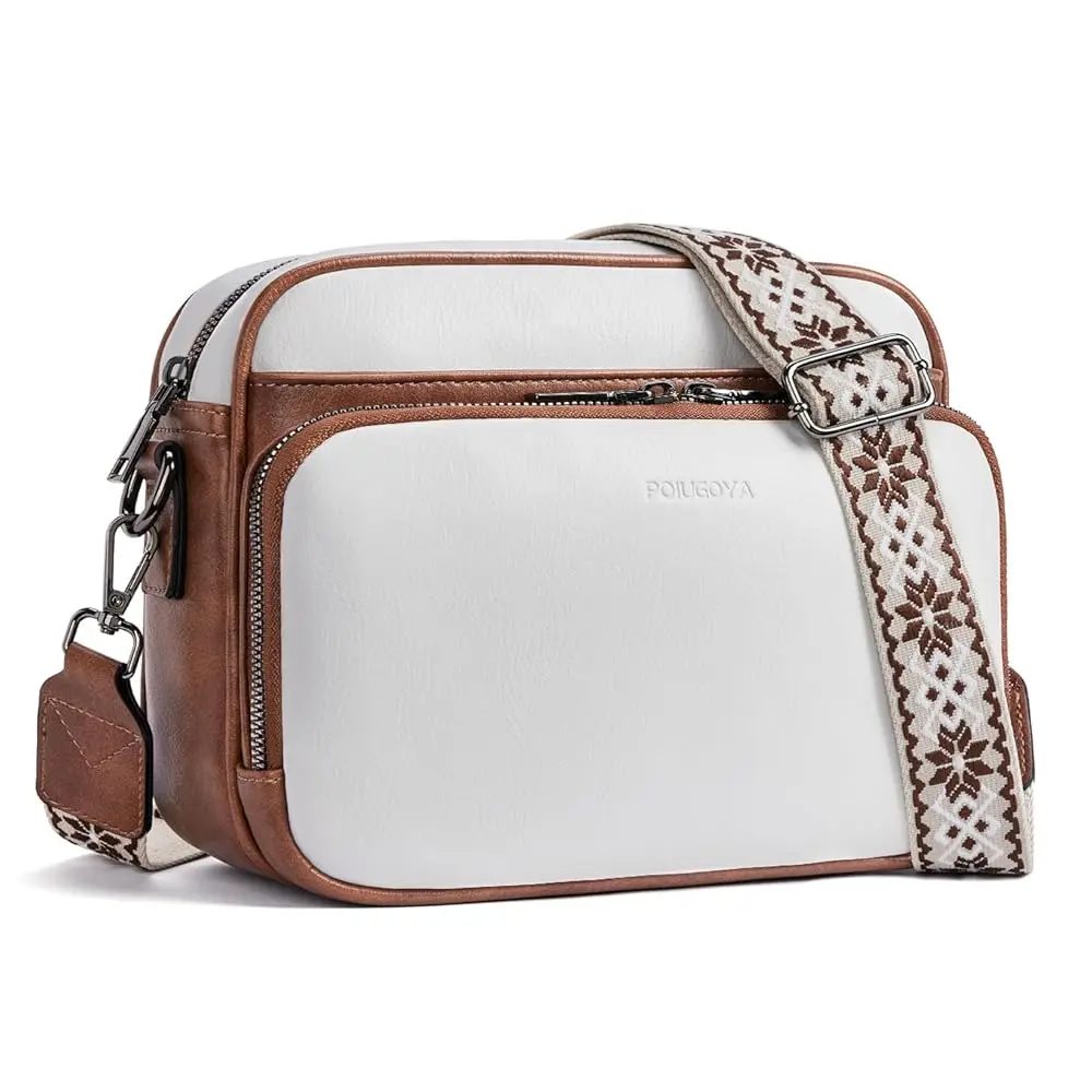 

Crossbody Purses for Women Trendy,Vegan Leather Medium Crossbody Bag,Women's Crossbody Travel Purse Built in Wallet