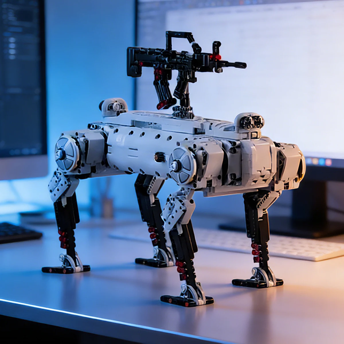 

Технический военный дрон-робот-собака, шагающий дроид, меха-робот, креативная модель, конструктор, игрушка-подарок