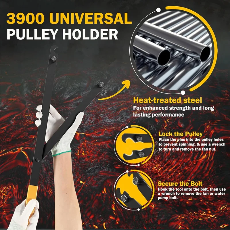 3900 Universal Pulley Holder,Bolt-On Pulley Tool for Efficient Fan Clutch Removal - Compatible with Ford,Dodge,GM,Jeep Engines