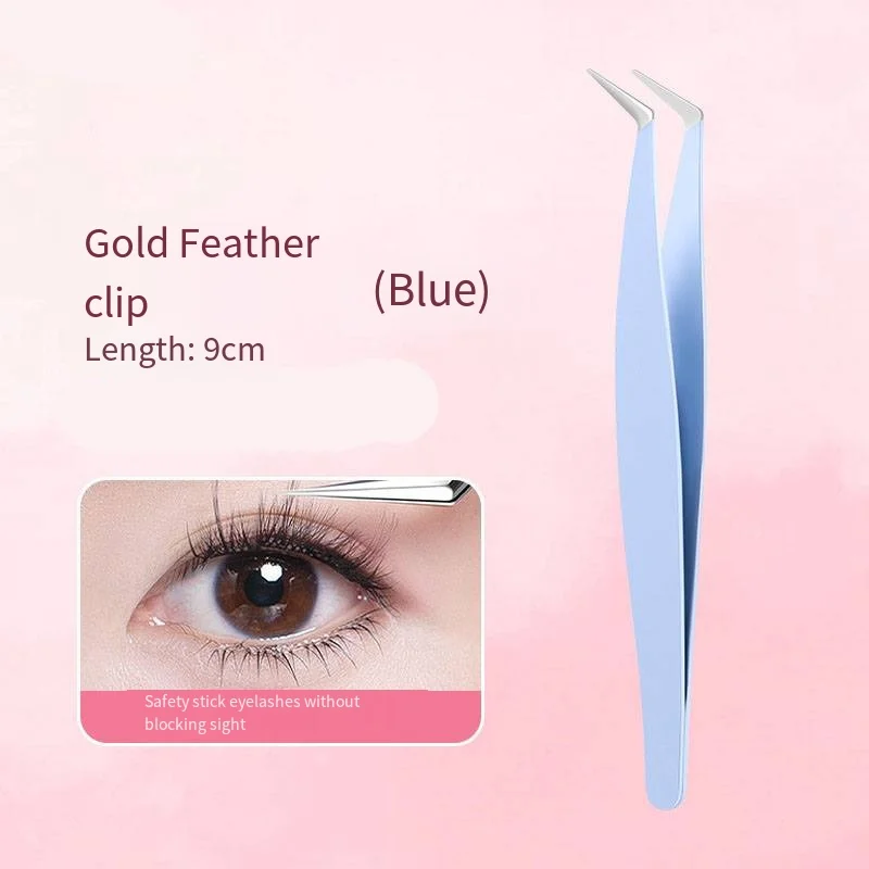 สแตนเลส Dolphin Gold Feather คลิปขนตาปลอมพิเศษ Gold Feather คลิป Grafted Eyelash คลิปแต่งหน้าศิลปินแหนบ