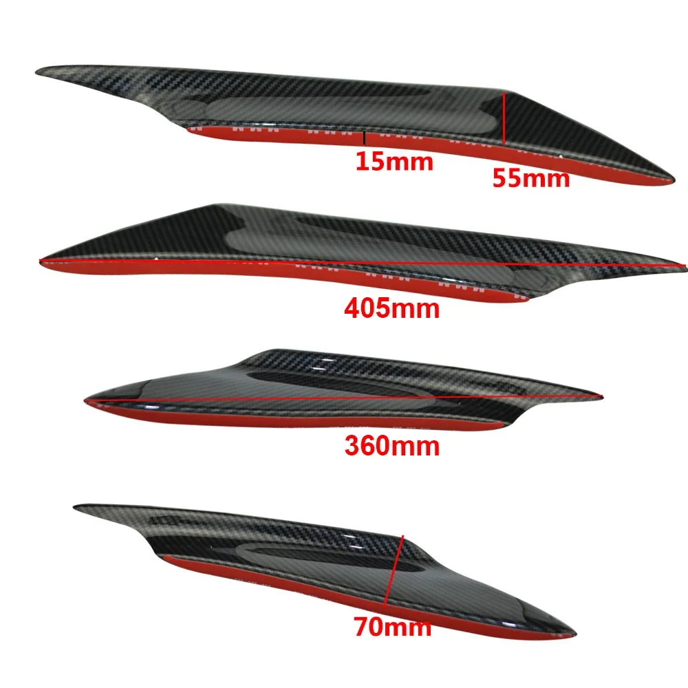 4PCS Universal Front Bumper Fin Canard Splitter Diffuser Valence Spoiler Lip For Mitsubishi Lancer Honda Civic Car Accessories
