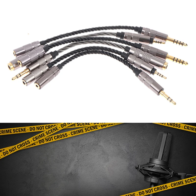 1x kabel Audio 2.5 męskiego do 4.4 żeńskiego zbalansowanego srebrnego przewodu 2.5mm/4.4mm do 3.5mm Adapter do odtwarzacza muzycznego MP3 Hifi