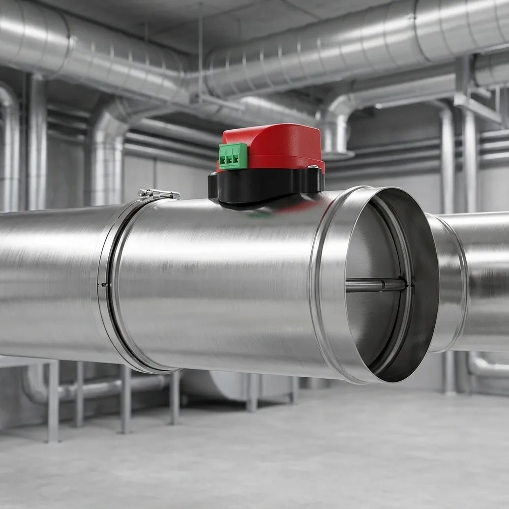 Stainless Steel Electric Air Volume Valve AC24V 201 Material for Efficient HVAC System Airflow Control 75 100 125 150 200mm