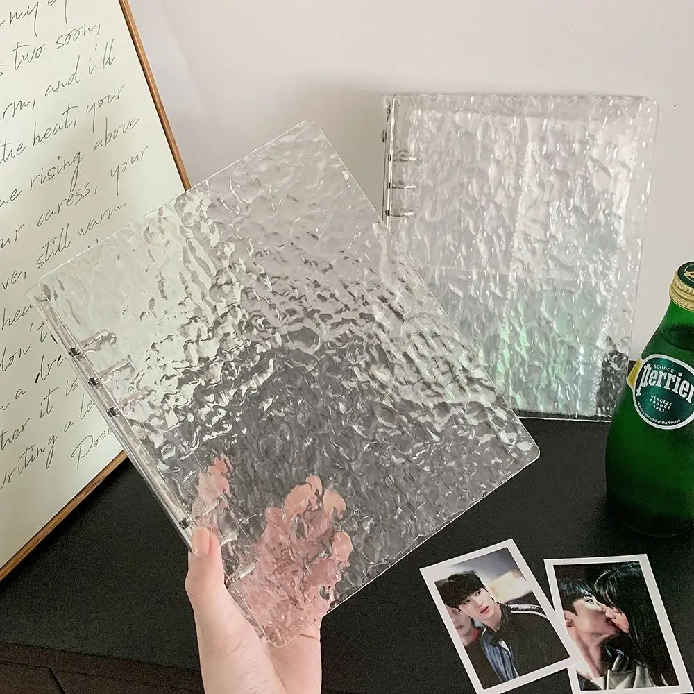 Einfache A5/A8 Fotokarten Halter Lose Blatt Design Wasser Welligkeit Idol Karte Sammlung Binder Transparent Fotoalbum