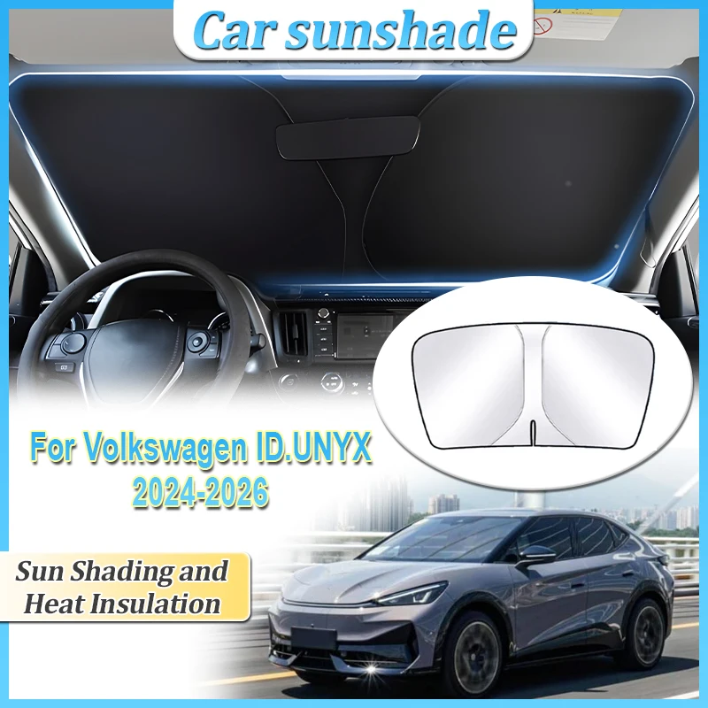 

For Volkswagen ID.UNYX 2024 2025 2026 Cupra Tavascan Anti-UV Car Sun Protection Steel Ring Front Windshield Sunshade Accessories